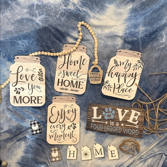 None Other - Rustic Home Wall Decor Set with Inspirational Quotes
